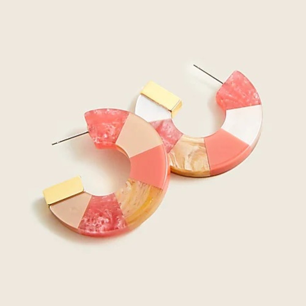 J.Crew Made-in-Italy Mixed Acetate Hoop Earrings - Picture 1 of 8